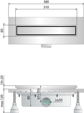 Omp Tea canalina per doccia a pavimento in acciaio inox 6963.101.8